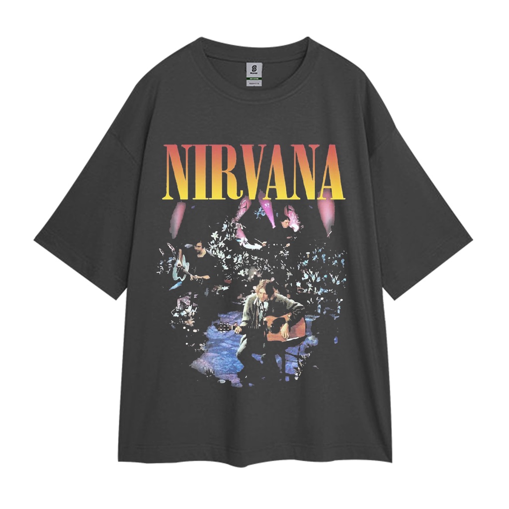 Baju Nirvana Unplugged t-shirt oversized band vintage tee