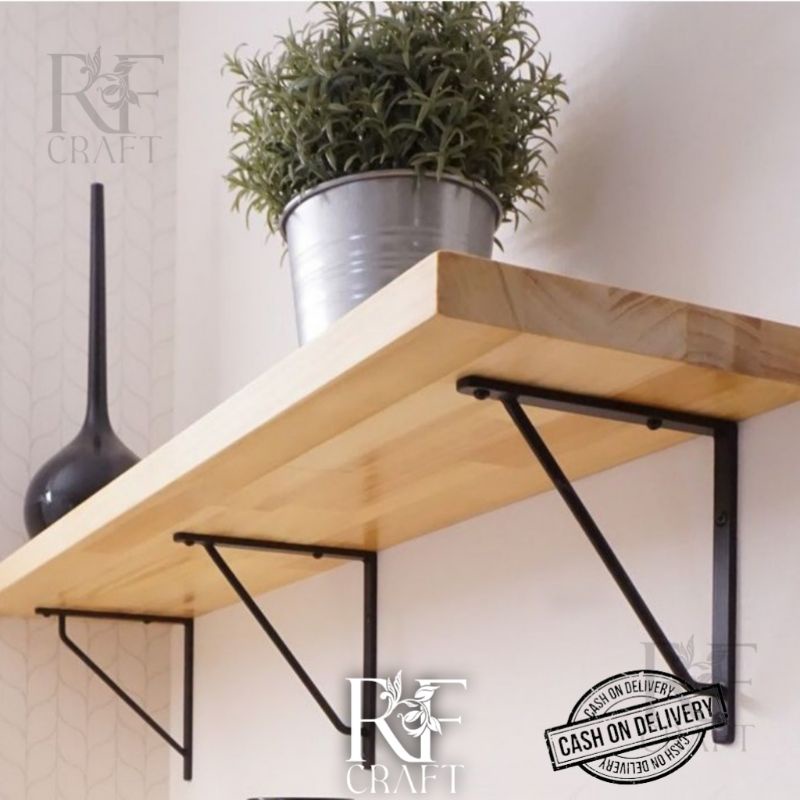 Siku dinding siku papan kayu braket untuk papan rak kayu