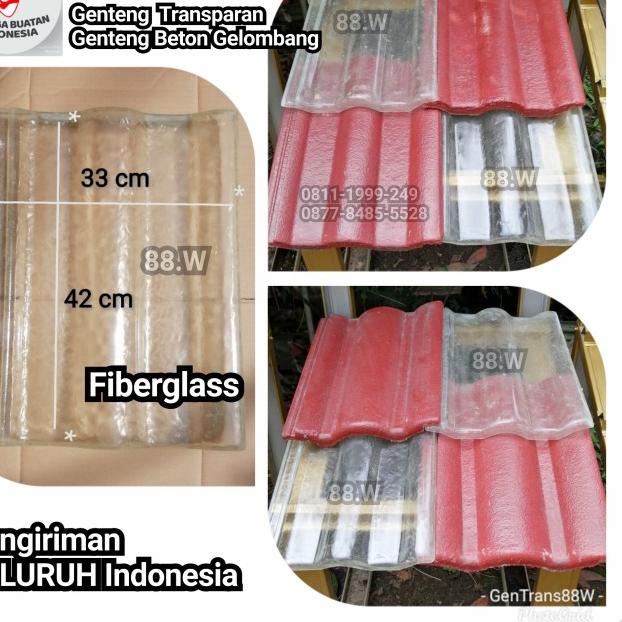 Genteng Transparan Fiber 88.W model Genteng Beton Gelombang