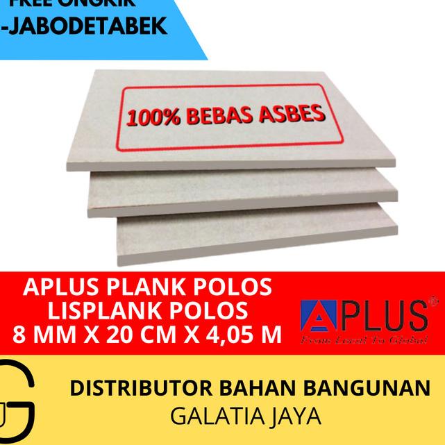 Aplus Plank - Lisplang - Lisplank Polos ukuran 8 mm x 20 cm x 4,05 M