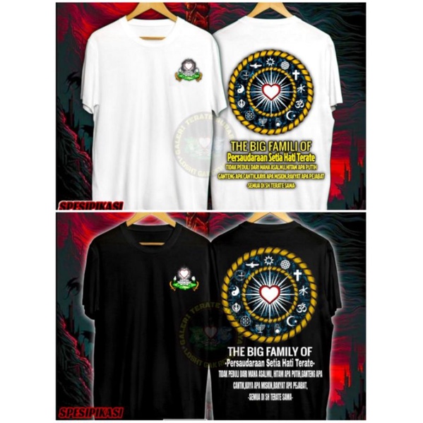 READY KAOS THE BIG FAMILY SUKU AGAMA DAN RAS-KAOS PERSAUDARAAN SETIA HATI TERATE /KAOS PSHT DISTRO K
