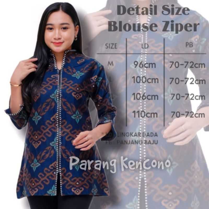 Atasan Batik Wanita blouse blous blus ukuran M L XL XXL