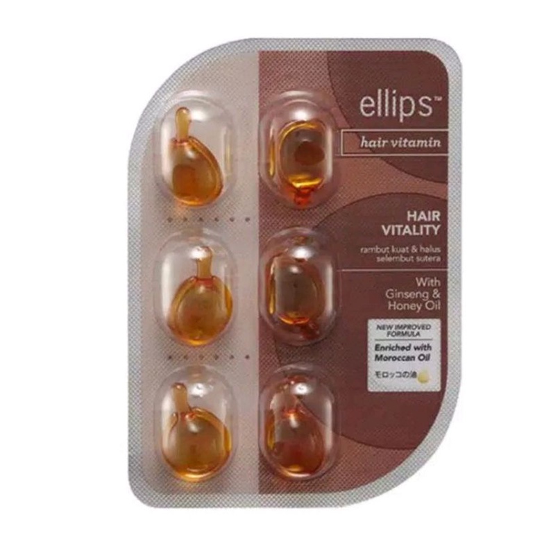 ELLIPS Hair Vitamin (6 Capsules) Original | Pro Keratin | Baliness Essential Oil | Nutri Color | Hair Vitality | Shiny Black