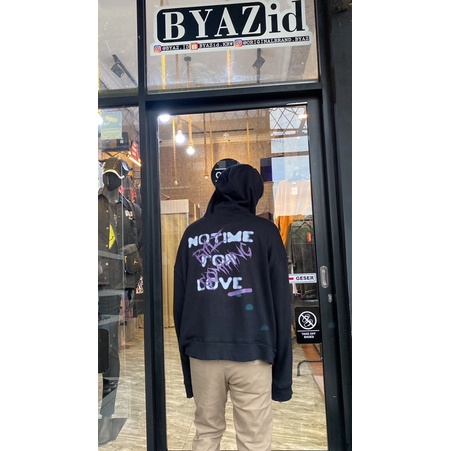 Hoodie Crop Oversize Unfinished No Time For Love BYAZ ORIGINAL