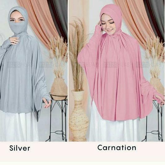 Hijab Instan Syari Cadar Lengan Khania/Jilbab Cadar/Jilbab Instant - Broken White