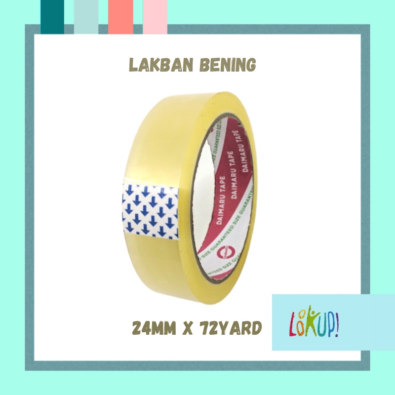 

Lakban Bening 24MM x 72YARD / lakban transparant 24MM x 72YARD