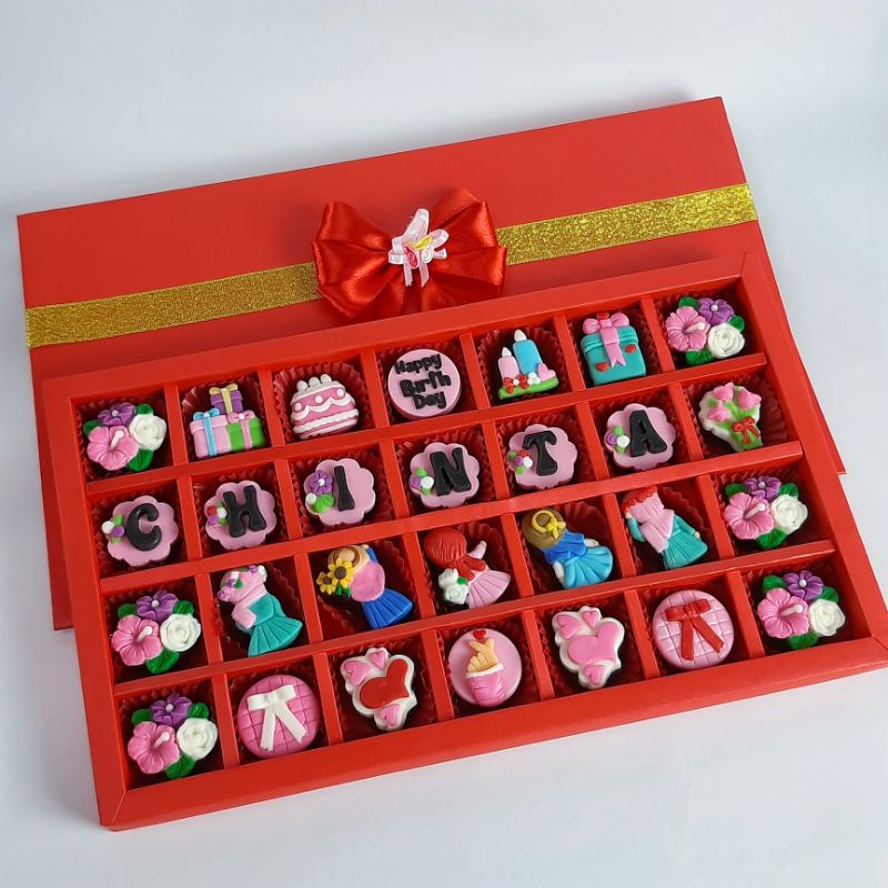 

cokelat happy birthday kemasan book box 28 sekat