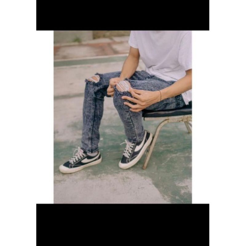 CELANA JEANS PANJANG PRIA SOBEK/CELANA JEANS SOBEK SIZE 27_34