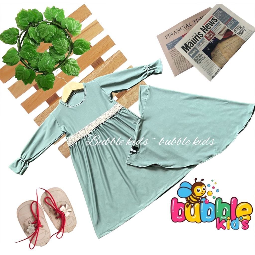 gamis bayi perempuan newborn 0-2 thn / gamis renda madina / gamis anak perempuan navy