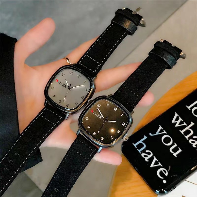 Jam Tangan Casual Fashion Analog Pria Dan Wanita Dial Kotak Import