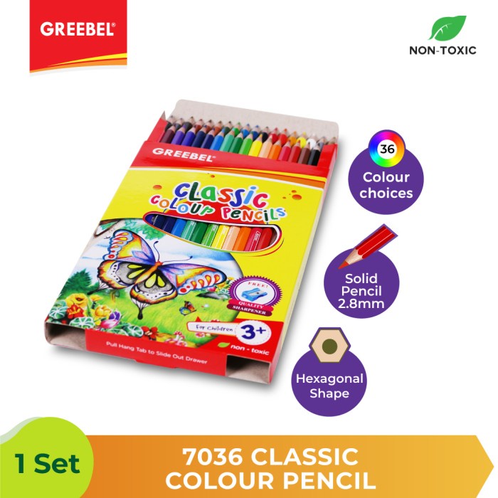 Pensil Warna Greebel 7036 Classic Colour Pencil - 36pcs.