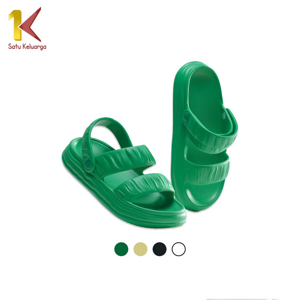Satu Keluarga Sandal Jelly Wanita Bahan EVA Anti Slip S49 Sendal Gunung Cewek Elastis Selop Rumahan 