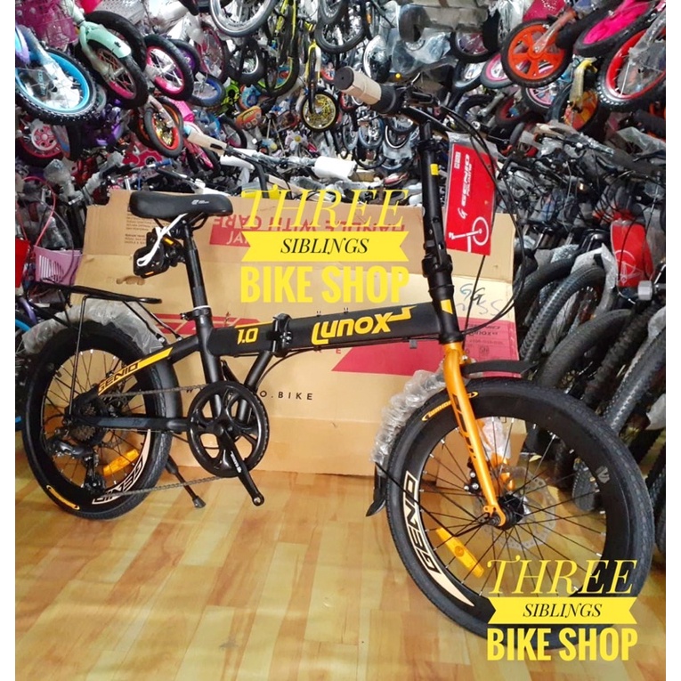 SEPEDA LIPAT GENIO LUNOX 1.0 20 INCH BLACK GOLD