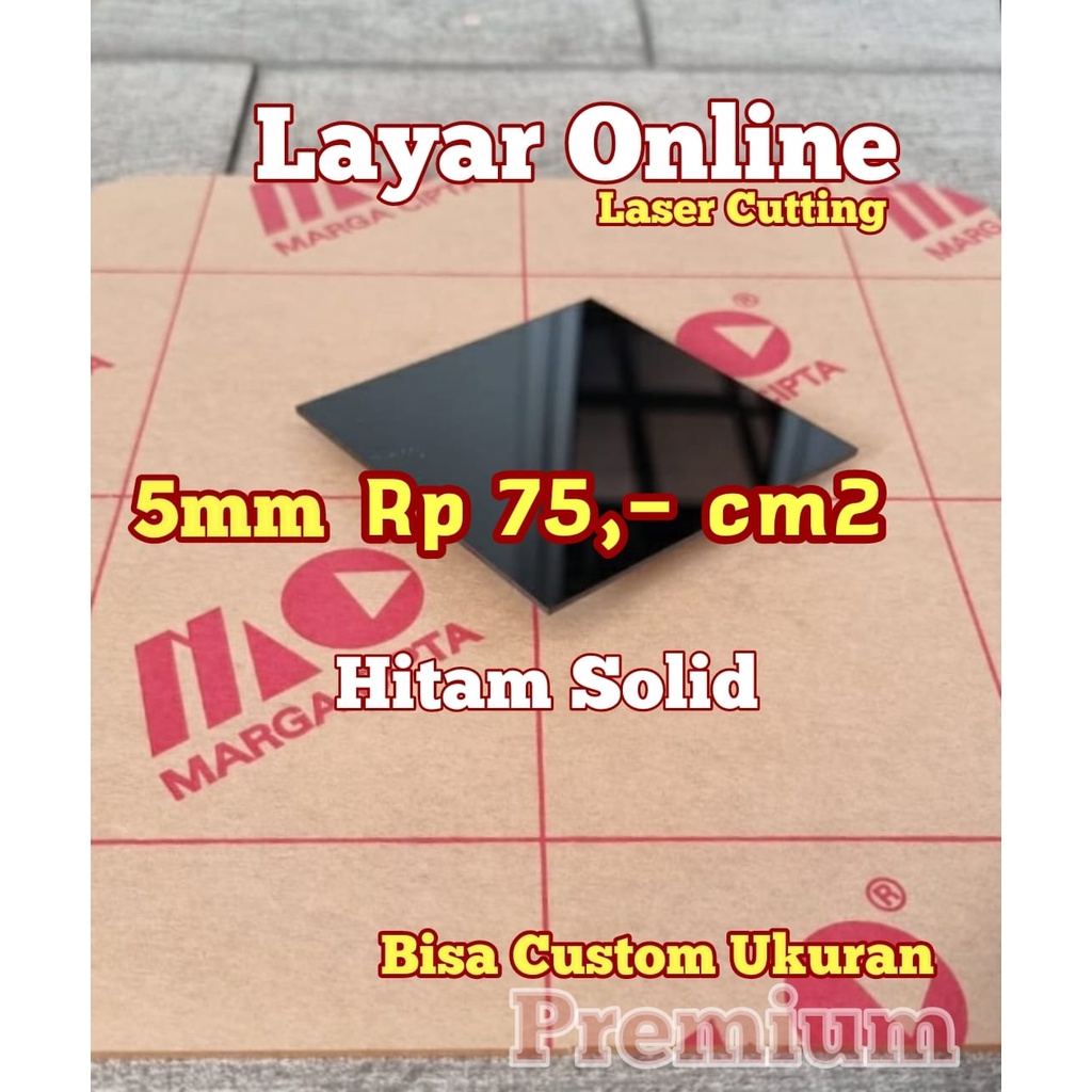 Akrilik Laser Cutting 5mm Custom Acrylic HITAM 5 mm  Potongan Lembaran