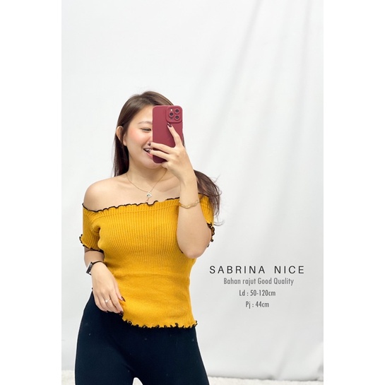 MDLV ~ Sabrina Nice Rajut Sabrina Rajut wanita Atasan Sabrina Kriwil Women Sabrina Top Fashion Wanita