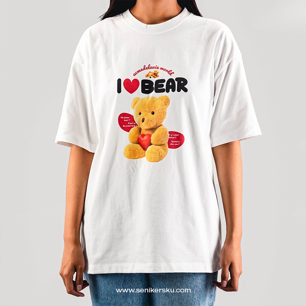 ADLV I Love Teddy Bear White Tee