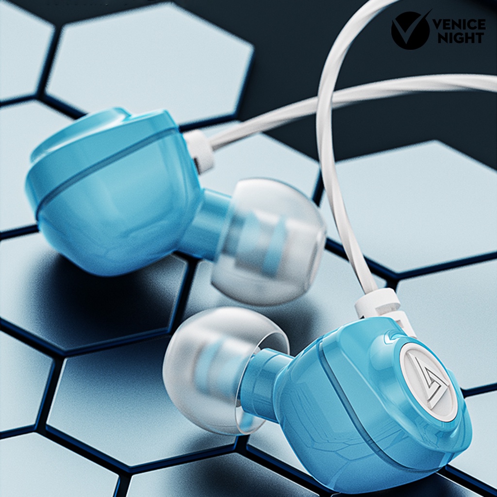 (VNEP) (Berkabel) 2Pcs SK5 Earbud Bergaya Kontrol Kawat In-Ear 3.5mm Earphone yang Dapat Dilepas dengan Mikrofon untuk Olahraga