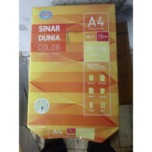 

SIDU kertas warna A4 70grm warna kuning isi 500 lembar