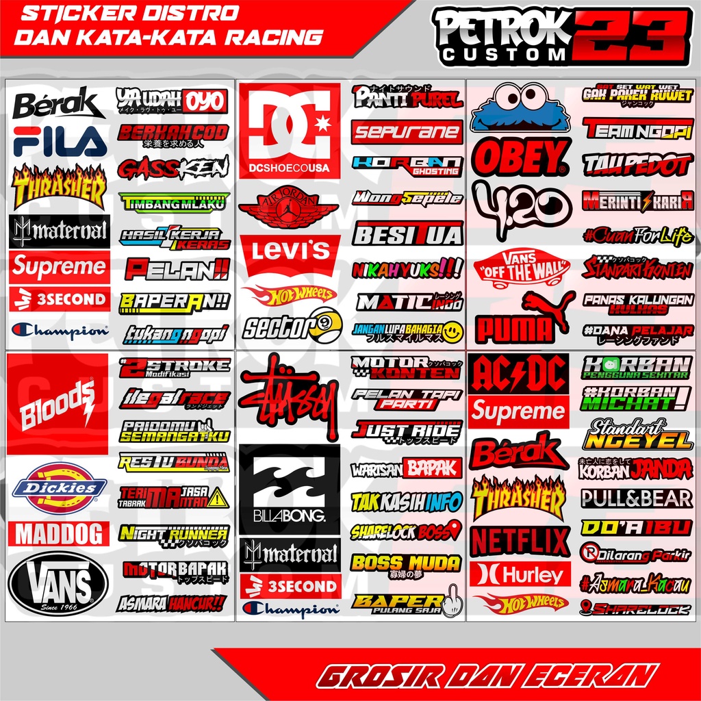 STRIPING PACK KATA KATA RACING / STIKER DISTRO / STIKER AESTHETIC / STIKER HOLOGRAM / STIKER MOTOR /