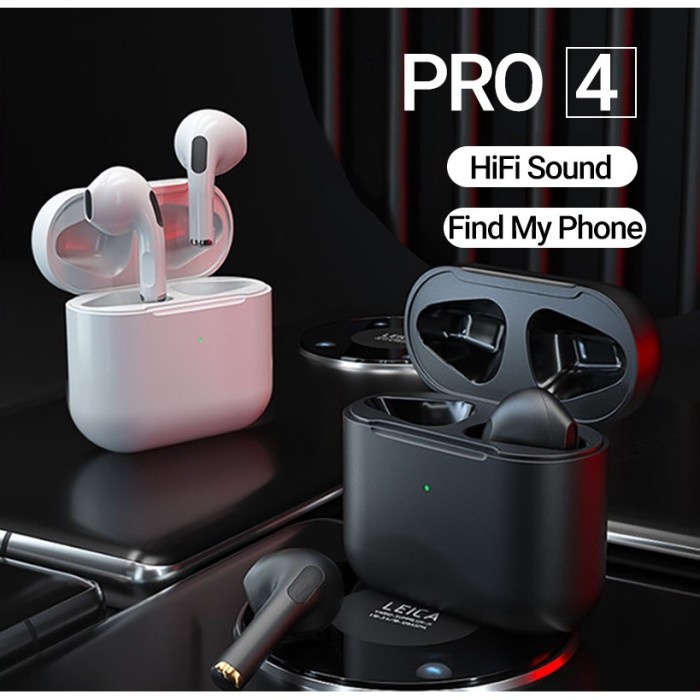 earphone AirPods Apple Gen 2 with Pop Up Animation Earphone Apple IOS &amp; Android - PRO 4 BLACK original termurah terbaru bluetooth mini gaming A2A1