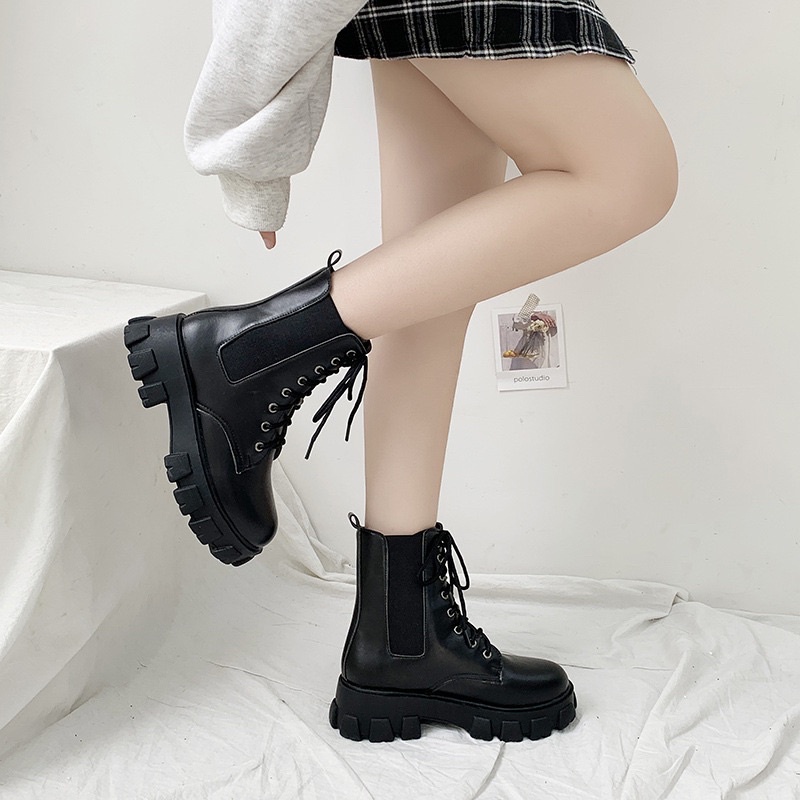 AVANCEID 1950 Sepatu Sneakers Boots Wanita Docmart Putih Hitam Import