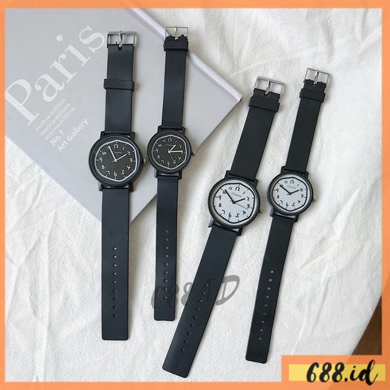 Jam Tangan Couple Wanita Pria Unisex Watch Analog Bahan Rubber Quartz Jam Tangan Fashion Impor Murah Meriah JT 16