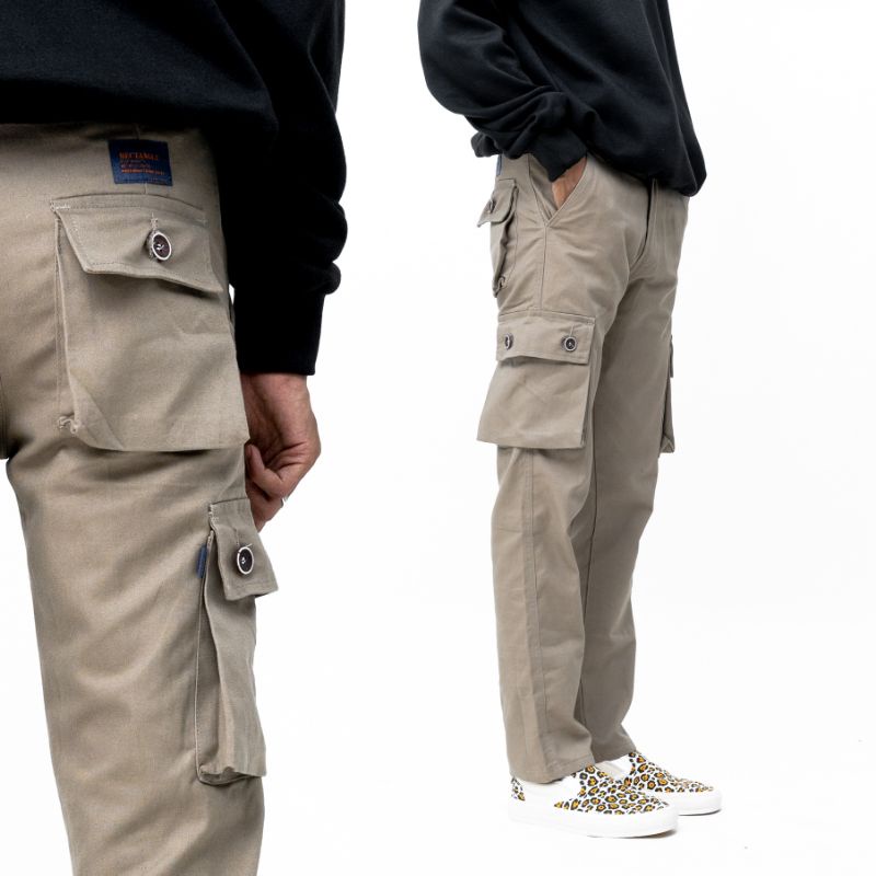 Rectangle Trousers Celana Cargo Oversize Slim Fit Pria Cargo Pants