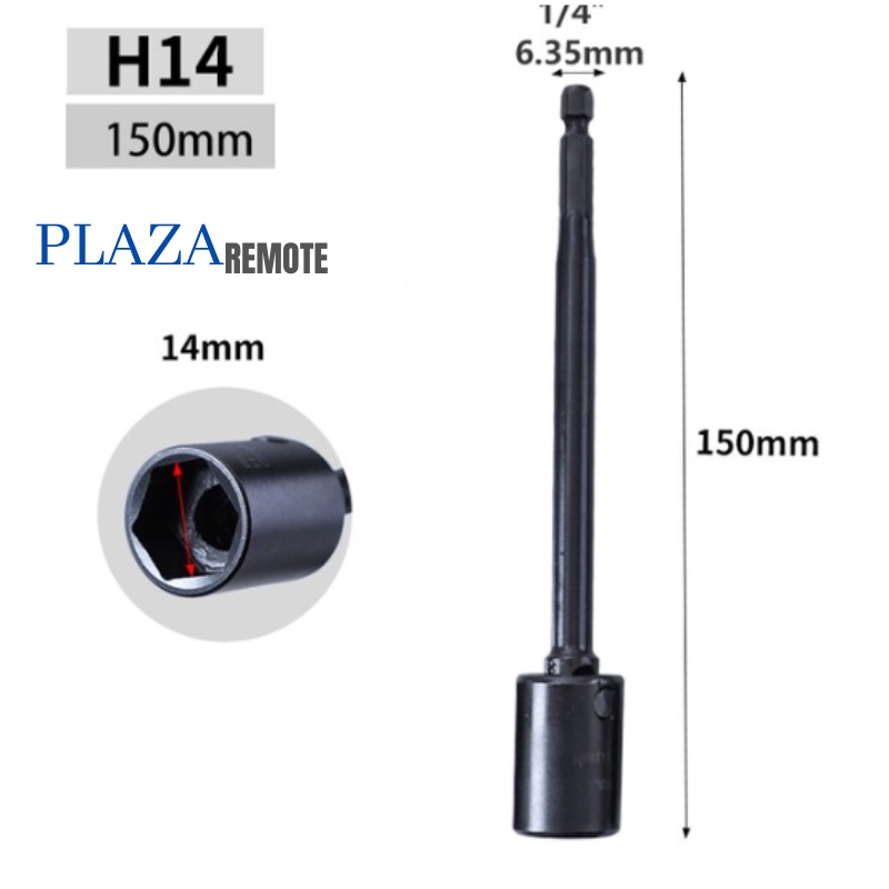 SOCK IMPACT ROTATABLE H14 CR-MO HEX SHANK SOCKET EXTENTION 1/4 TO 1/2