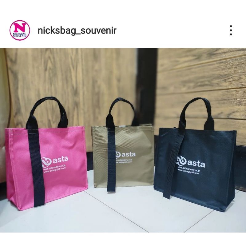 tote bag bahan tebal bahan kanvas waterproof size 25x10x25 cm polos bahan tebal