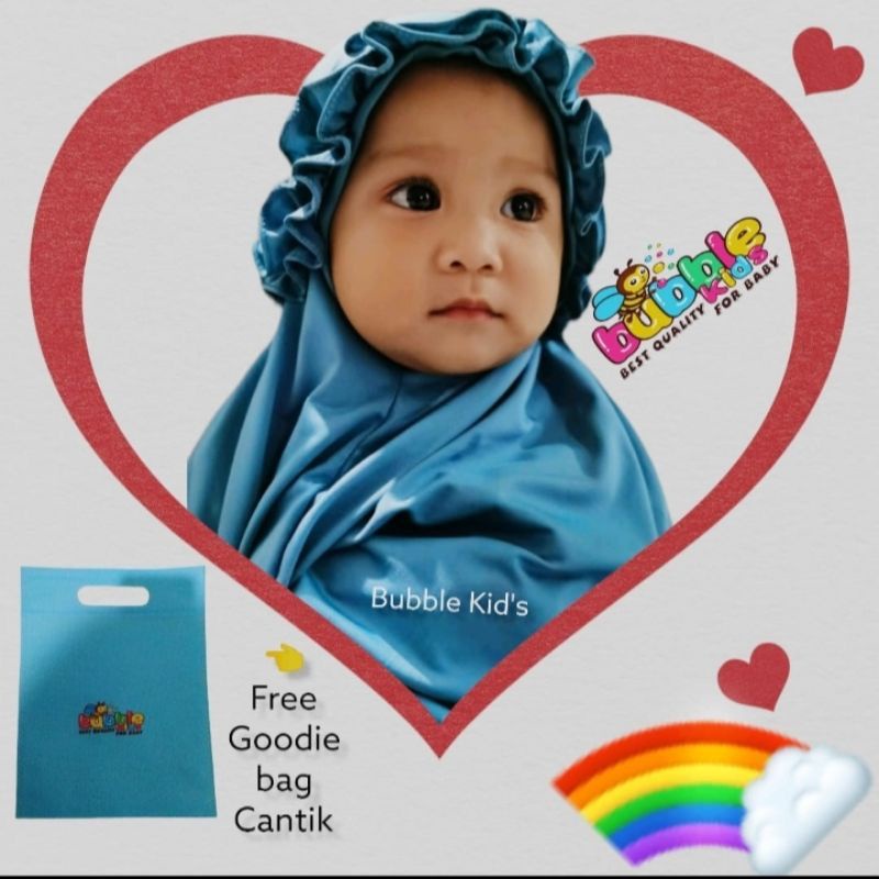 mukena anak | mukena bayi ruffle | mukena baby size 3 bln -3 ½ tahun bahan adem ngpress sage