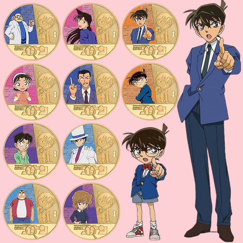 Koin Metal Motif Anime Detektif Conan Untuk Koleksi / Hadiah Teman