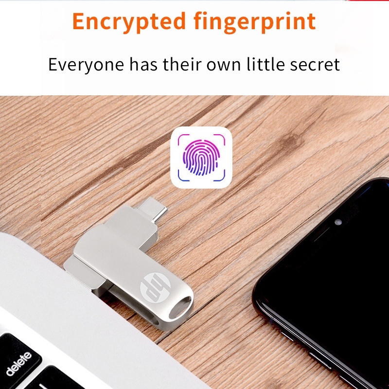 Hp 3.0 Flashdisk USB 4 In 1 OTG 512GB Bahan Metal Anti Air Untuk Smartphone