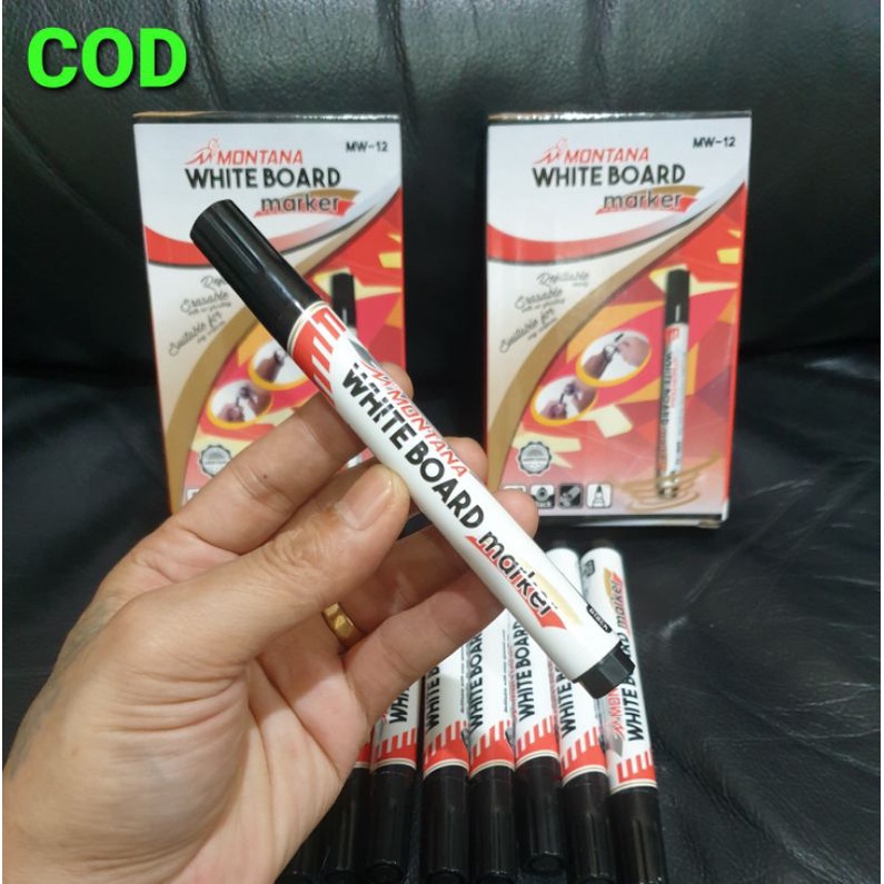 

SPIDOL HITAM WHITEBOARD MONTANA MW - 12 SPIDOL BISA DI ISI ULANG