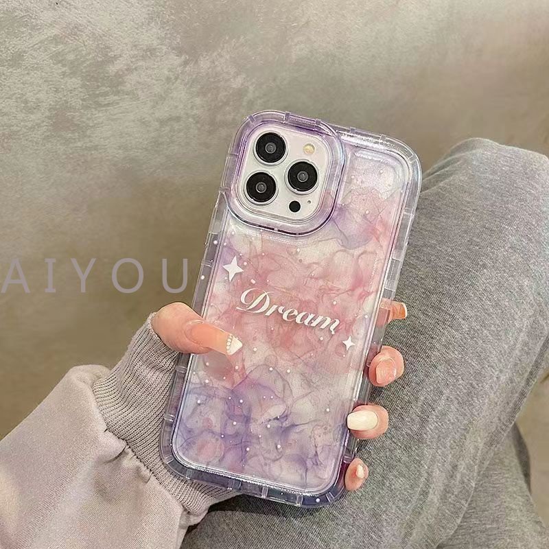 Soft Case TPU Transparan Gradasi Ungu Bintang Bulan Cover IPhone 14 13 12 11 Pro Max