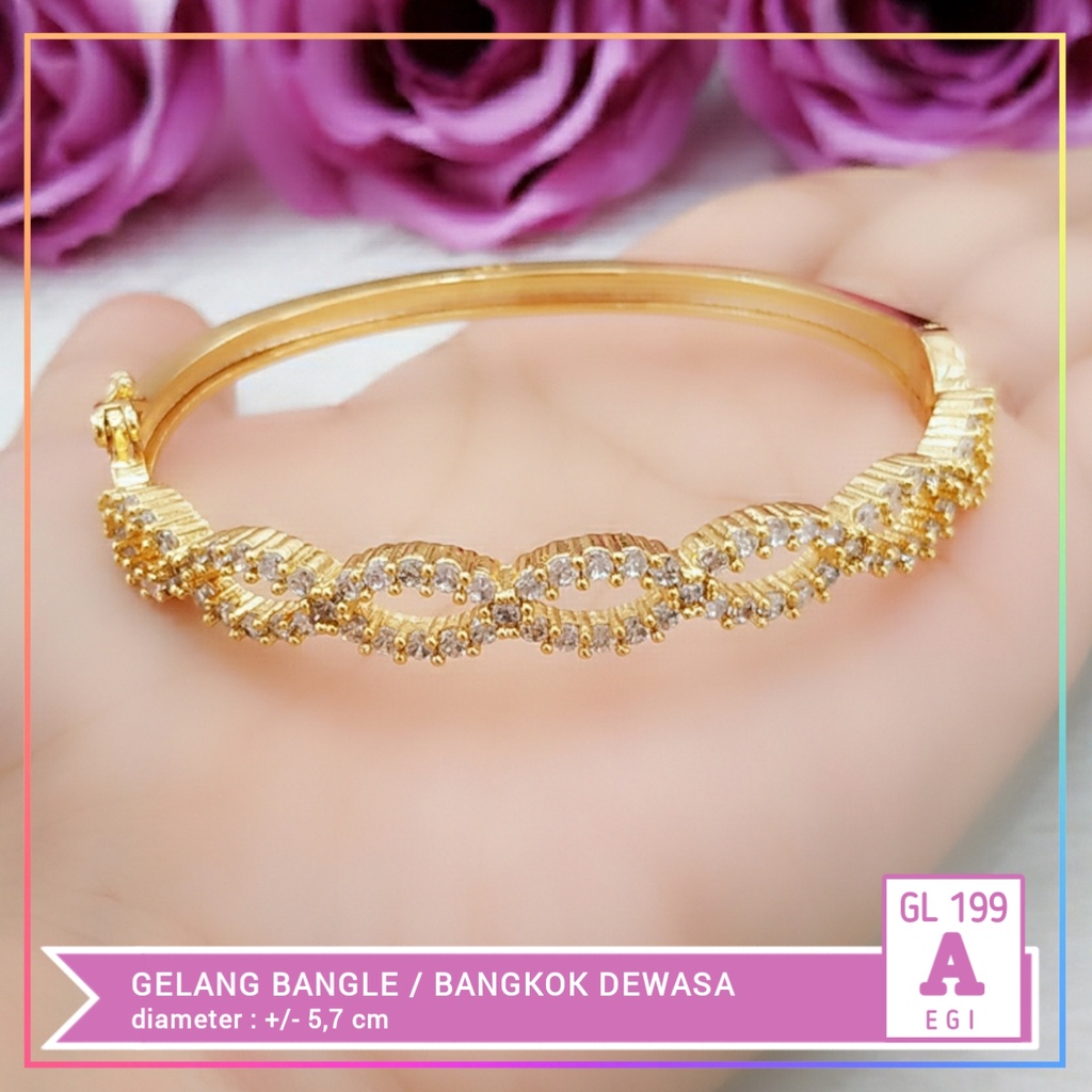 Gelang xuping gelang dewasa bangle permata full zirkon lapis emas gold GL 199