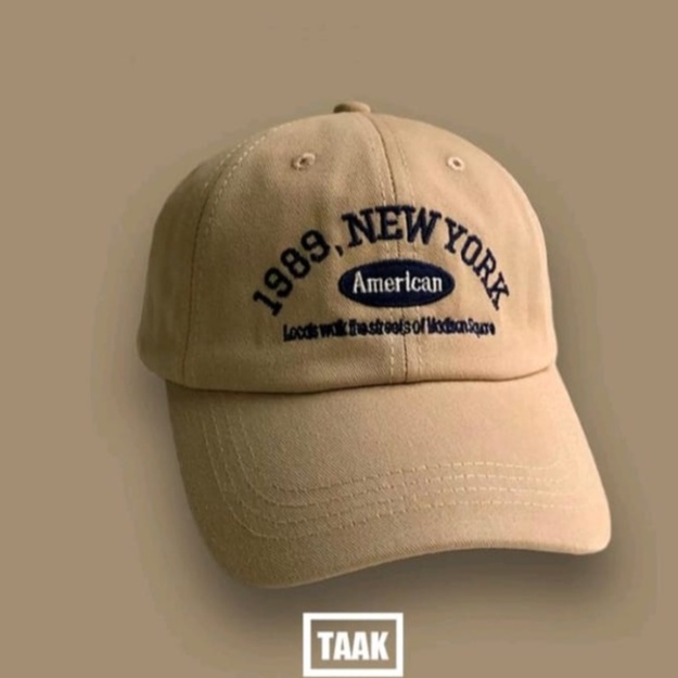 Topi Baseball Unisex Cap 1989 New York Soft Material Korean Style bisa bayar di tempat