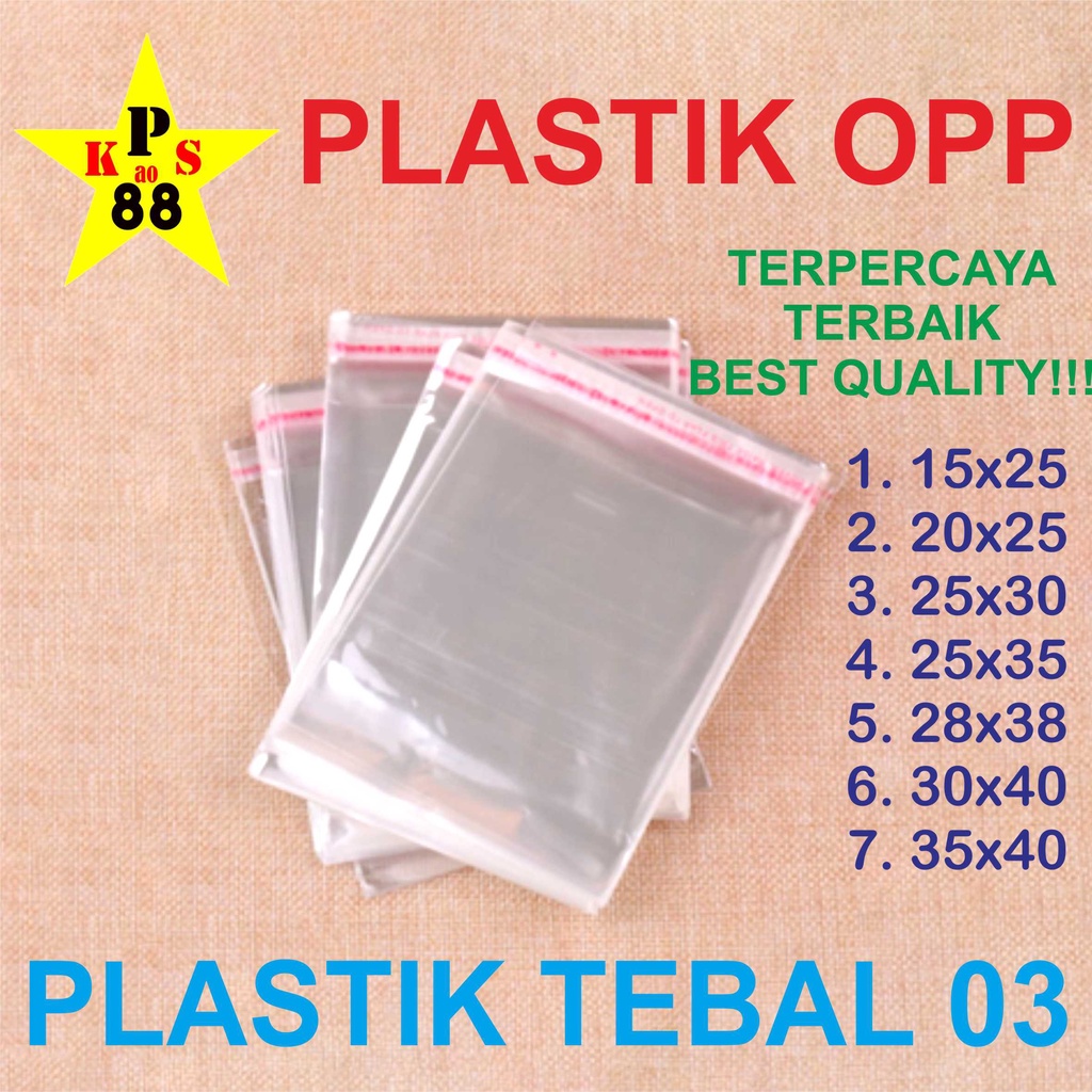 OPP PLASTIK 15X25 - OPP 20X25 - OPP 25X30 - OPP 25X35 - PLASTIK MASKER - PLASTIK PACKING MASKER