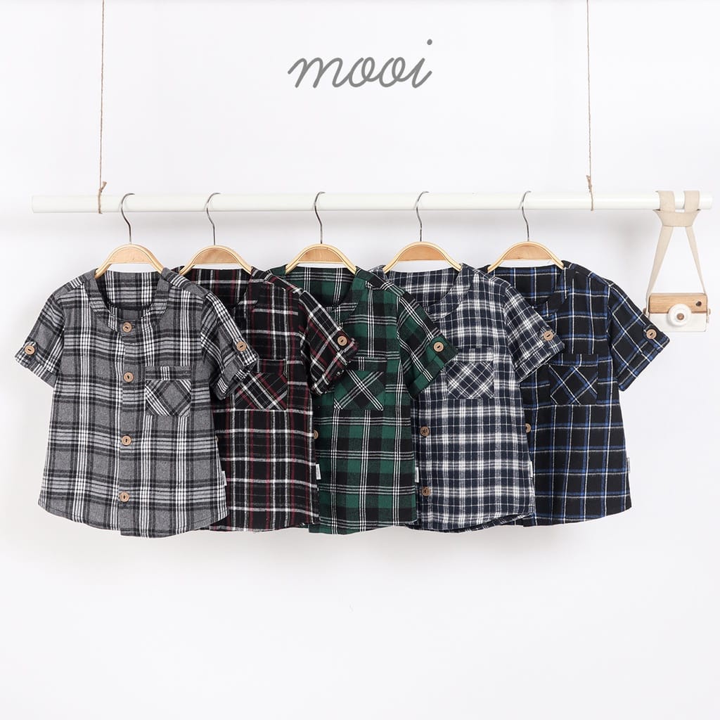 Mooi KENJI SHIRT / Kemeja Flanel Anak Laki-Laki / Atasan Kemeja Kotak-Kotak Anak Laki-Laki