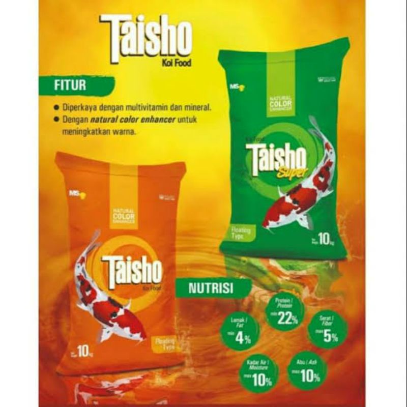 TAISHO HIJAU / TAISO SUPER 1 MM 1 KG PELET PAKAN IKAN KOI FLOATING