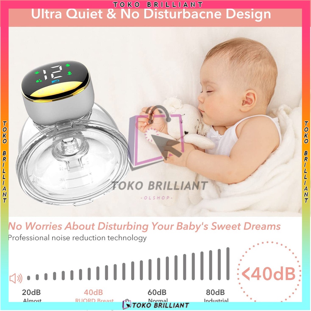 Rechargeable Smart Wireless | Pompa ASI Elektrik Portabel Otomatis Tanpa Kabel HANDS FREE ELECTRIC BREAST SINGLE PUMP PORTABLE 3D CUPS