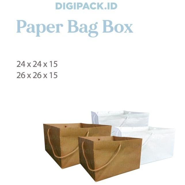 

[Digipack] Brown Paper Bag Cake Box 26 x 26 x 15| Kantong Kertas