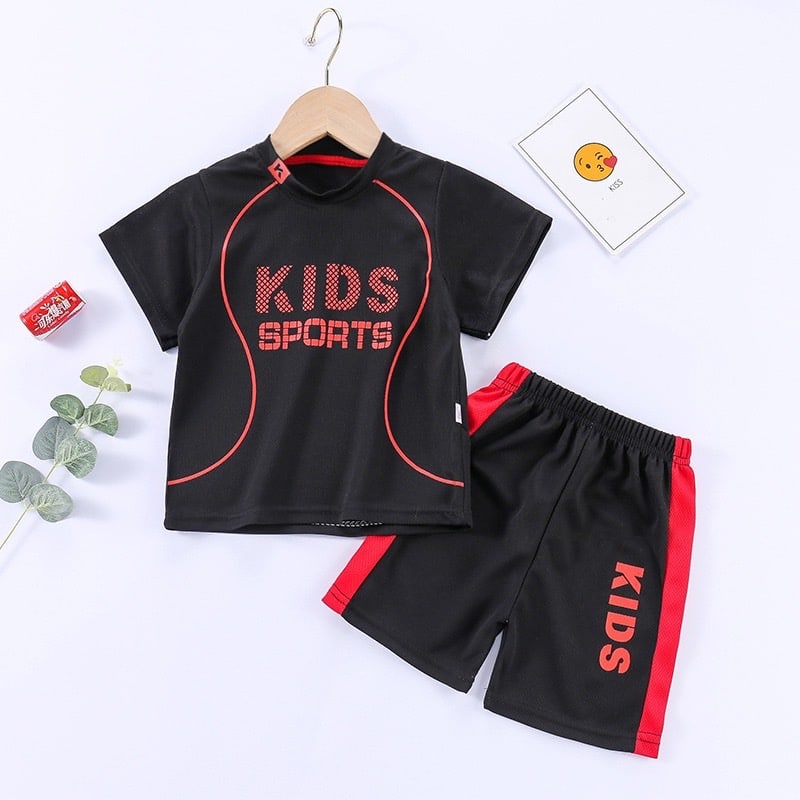 LID9128 - Setelan Baju Kaos Celana Set 2in1 Cewek Cowok Import Kids Sport