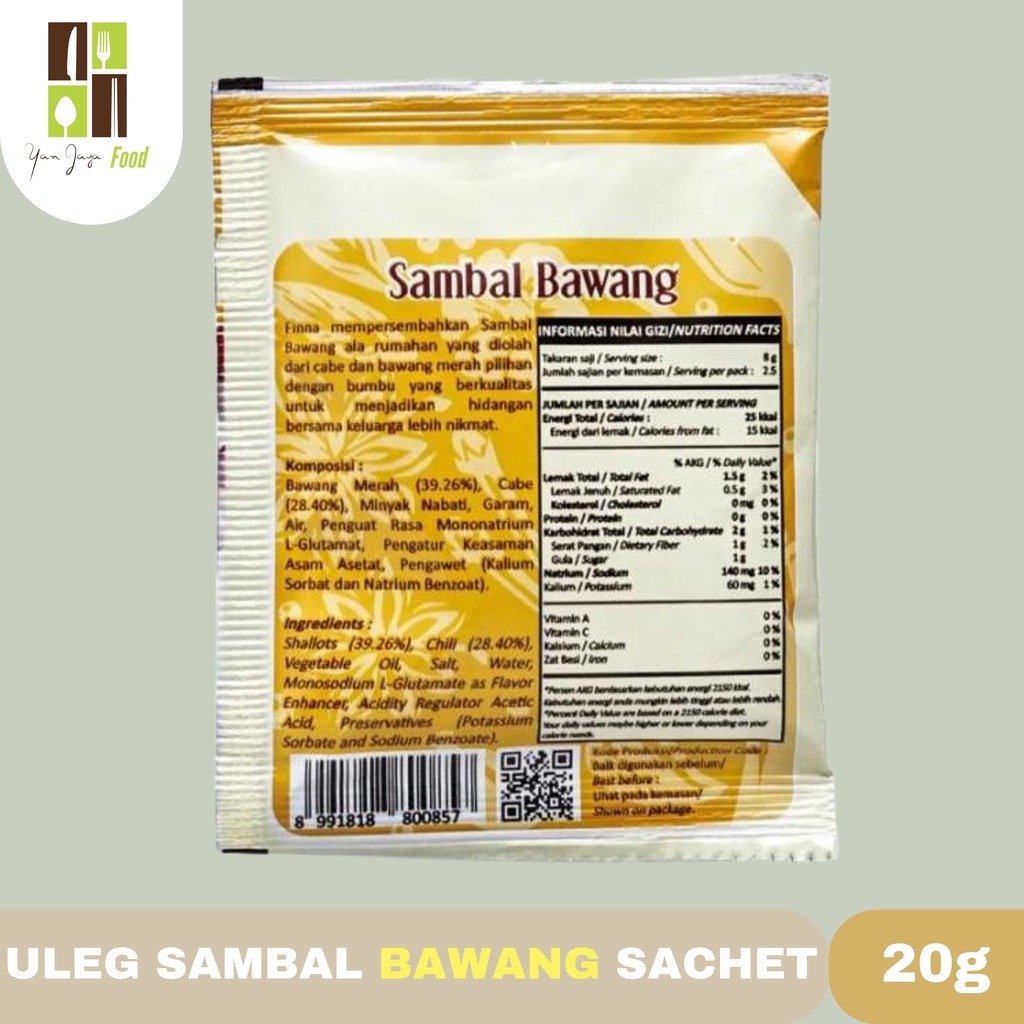 Uleg Sambal Bawang  Finna 20G  [Sachet] 10 pcs/ 1 RENCENG