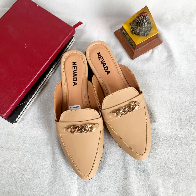 Sandal Mules Hak 3cm/Sendal Wanita Remaja Model Terbaru Kekinian