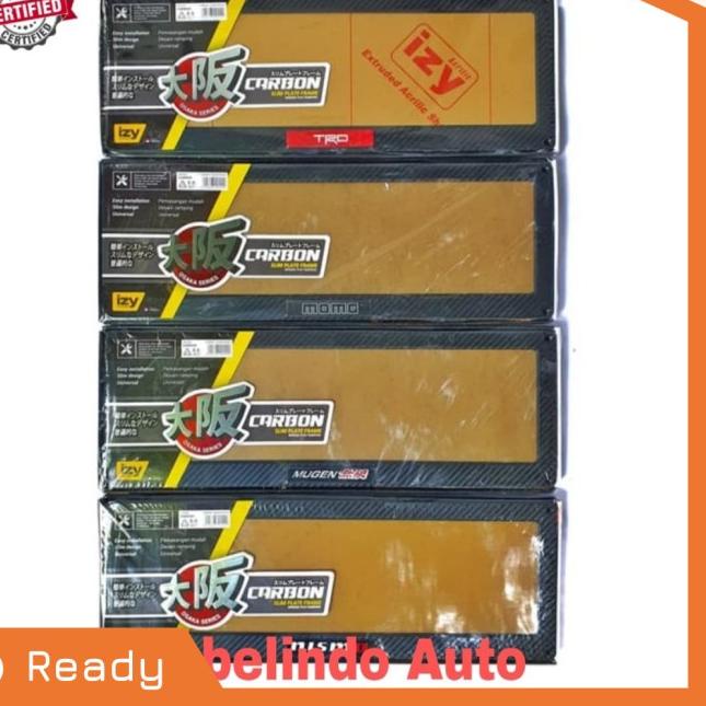 COVER / DUDUKAN / TATAKAN / TEMPAT PLAT NOMOR MOBIL AKRILIK IZY CARBON - SPARCO