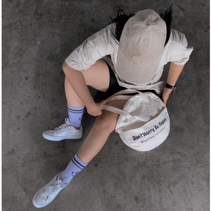 Tote bag kanvas circle aesthetic