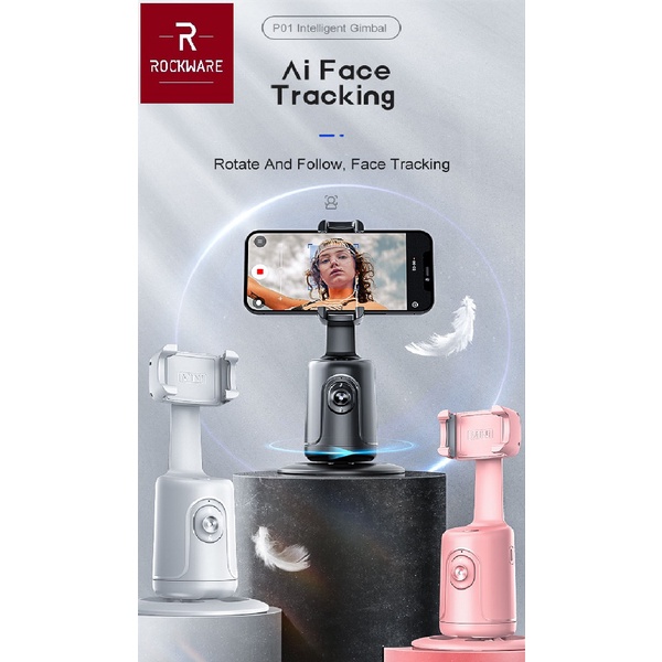 ROCKWARE P01 Auto Face Tracking Selfie Stick Tripod Sensor Wajah Muka