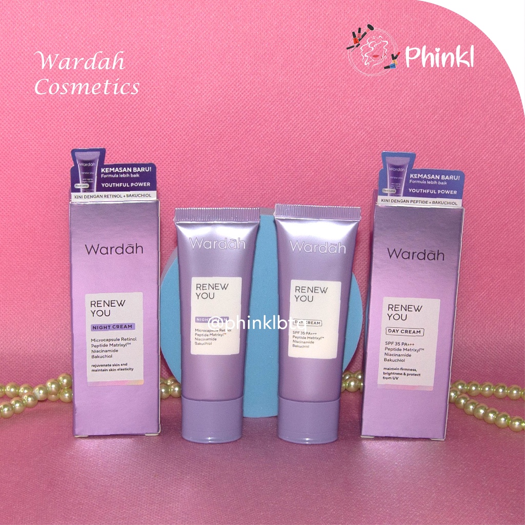 `ღ´ PHINKL `ღ´ ᘺᗩᖇᕲᗩᕼ wardah renew you anti aging series | Facial wash Day cream Night Cream serum treatment Essense