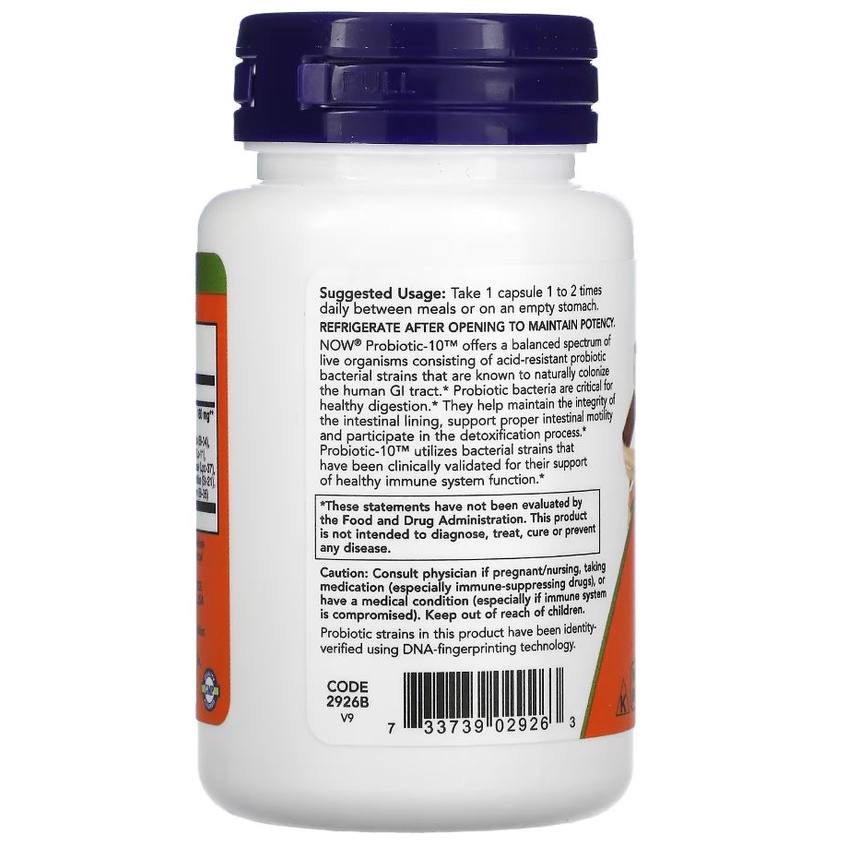 Now Foods Probiotic 10 25 Billion 50 Veg Cap Now Probiotik ORI USA