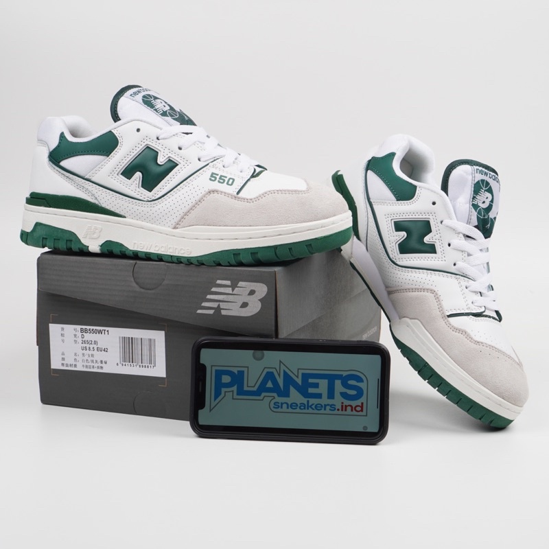 Sepatu NB 550 New Balance 550 White Green Putih Hijau